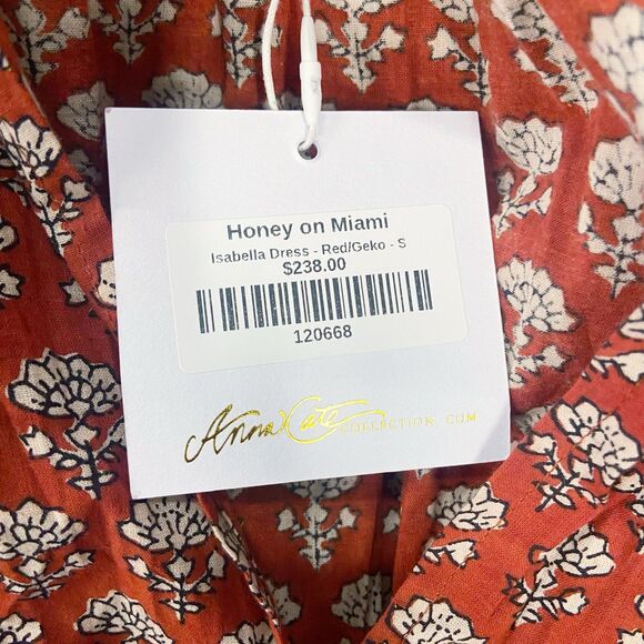 Anna Cate Honey on Miami Isabella Dress Red/Geko Women’s Size Small - Picture 5 of 12